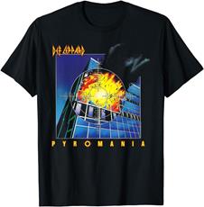 Def Leppard - Pyromania Black Cotton T-Shirt, Classic Fit, Crew Neck, Short Sleeve, Adult : Affiliate Product | CFF Radio