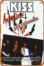 KISS - animalize Live Uncensored Movie A metal tin sign in vintage poster style measuring 12 by 8 inches that can be used as decorate for bar, office or garage wall : Affiliate Product | CFF Radio